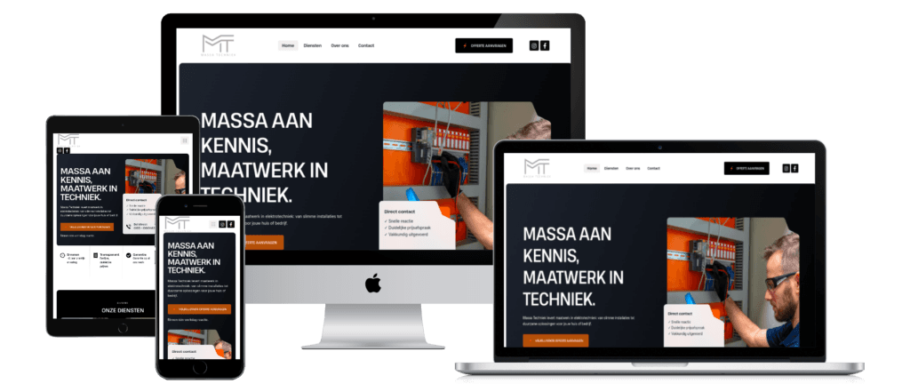 Massa Techniek website mockup