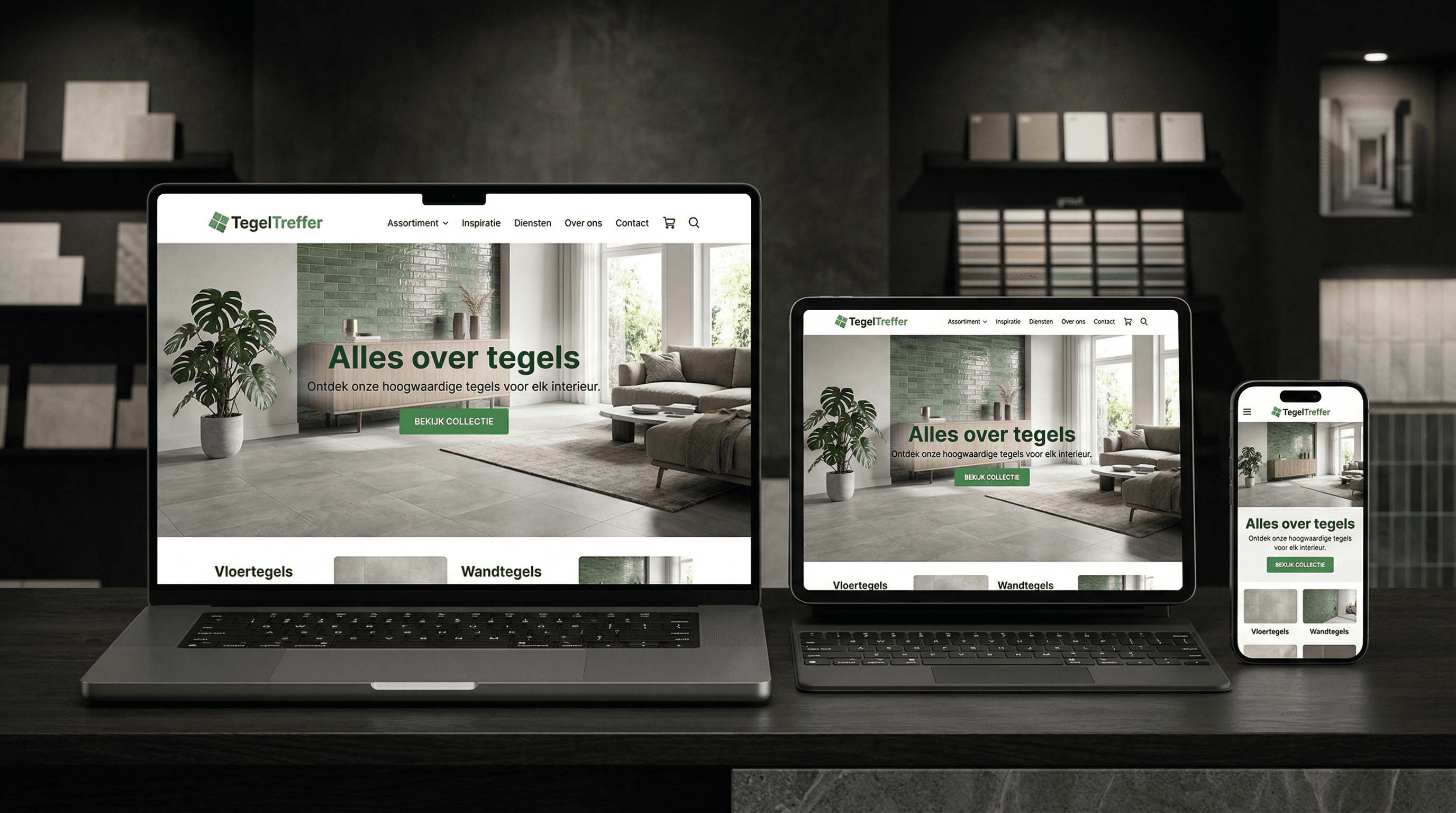 TegelTreffer website mockup
