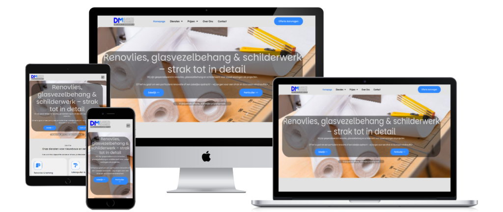 DM Glasvezelbehanger website mockup