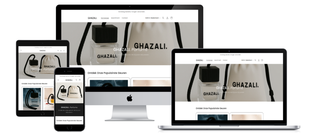 Ghazali Parfums website mockup