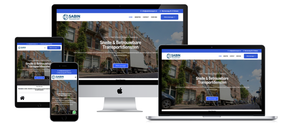 Sabin Transport website mockup
